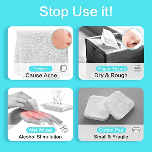 Cofoe 50 Lingettes Sèches En Coton,peaux Sensibles, Lingettes Sèches Faciales, Lingettes Sèches Pour Bébés, Lingettes Démaquillantes, Voyage en Famille Lingettes Humides – Image 6