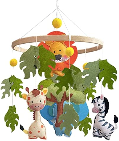 Mobile pour bébé animaux de la jungle, décoration de chambre d'enfant, mobile pour berceau de bébé, décoration d'animaux sauvages, mobile d'animaux sauvages (mobile animaux de la jungle) – Image 2