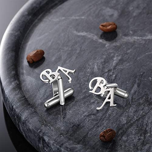 Boutons Manchette Homme Personnalisés avec Nom Personnalisé et Gravure de Date 1 Paire de Boutons de Manchette pour Homme Cadeau pour la Fête des Pères Anniversaire – Image 4