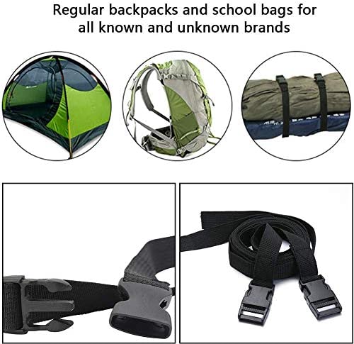 AMACOAM Sangle Polypropylène 25mm Sangles en Nylon avec Boucle à Libération Rapide Sangle Valise Voyage Sangles Utilitaires pour les Sports de Plein Air Compression Bundling Bagages 1,5 m Noir 4Pcs – Image 6