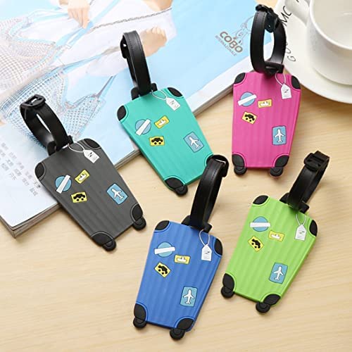 Étiquette Bagage, Étiquettes Valise, Porte Étiquette Bagage, en Alliage D'aluminium avec Cordes en pvc et Porte-Nom pour Prévenir la Perte des Sacs et Valises, 5 Couleurs – Image 6