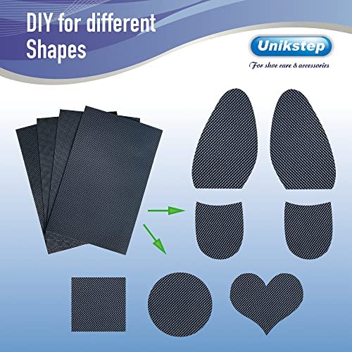 Unikstep Lot de 4 protections pour semelles de chaussures, coussinets antidérapants pour le fond et le talon des chaussures, autocollant de réduction du bruit antidérapant (Black) – Image 4