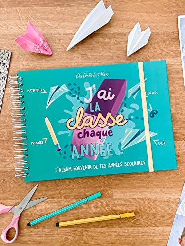 Album photo de classe et souvenirs d'école - Maternelle, primaire, collège et lycée (Vert)