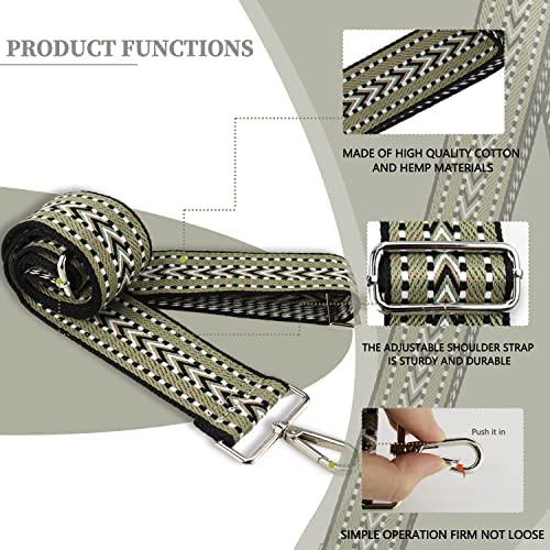 Sangle de sac bandoulière réglable de 5 cm de large 80-140 cm de large - Sangle d'épaule universelle pour sacs à main avec mousqueton – Image 3