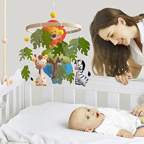 Mobile pour bébé animaux de la jungle, décoration de chambre d'enfant, mobile pour berceau de bébé, décoration d'animaux sauvages, mobile d'animaux sauvages (mobile animaux de la jungle) – Image 5
