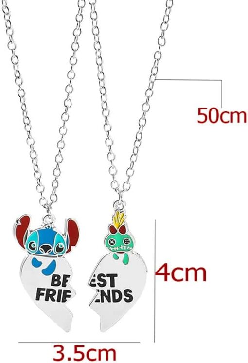 TENVAVA Collier Stitch Lilo et Stitch Ohana signifie famille bijoux cadeaux pour fille, nièce, fille, femme, meilleure amie – Image 2