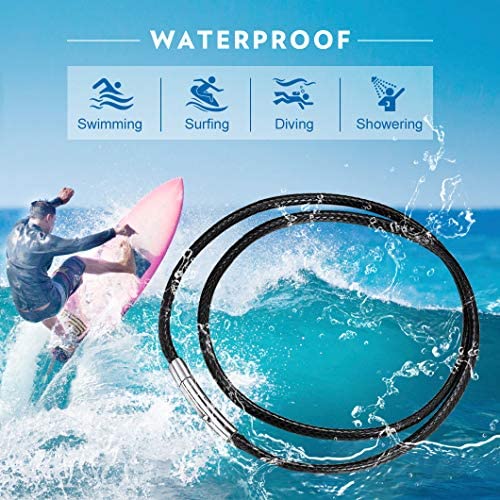 Richsteel Collier en Cuir Noir Artificiel Tressé pour Hommes et Femmes-2mm/3mm Cordon pour Pendentif 40/46/50/56/61/66/71/76 cm-Bijoux Personnalisable Prénom Unisex Fantaisie – Image 4