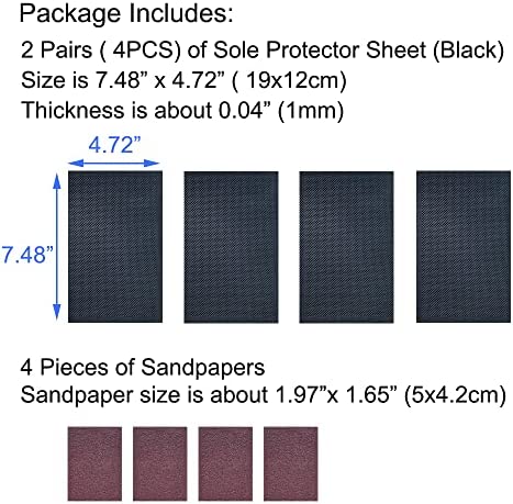 Unikstep Lot de 4 protections pour semelles de chaussures, coussinets antidérapants pour le fond et le talon des chaussures, autocollant de réduction du bruit antidérapant (Black) – Image 5