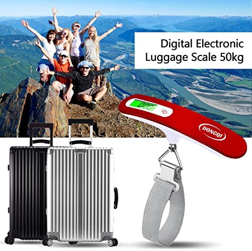 Pèse Bagage Electronique,Balance Numérique Portable Max 50kg/110lb avec Fonction Tare und écran LCD rétroéclairé,Peson de Voyage digital pour bagages,voyages et maison (Rouge) – Image 7