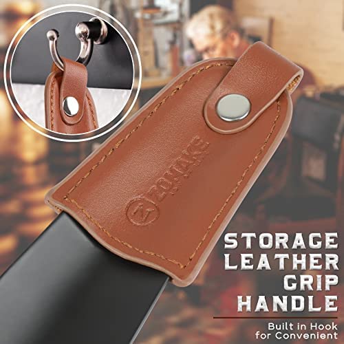 ZOMAKE Chausse Pied en Acier Inoxydable - Petit Chausse-pieds Métal 17cm Avec Étui en Cuir Facile à Utiliser,Parfait Pour Les Voyages(Noir) – Image 6