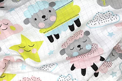 Clevere Kids Lot de 6 chiffons en gaze, imprimés, certifiés Oeko-TEX, double tissage, 70 x 80 cm, langes, conviennent aux filles – Image 3