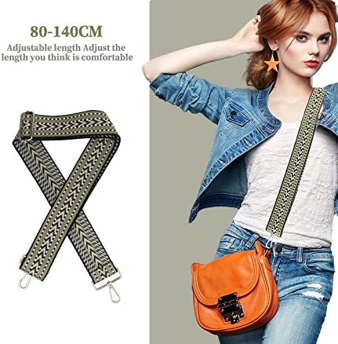 Sangle de sac bandoulière réglable de 5 cm de large 80-140 cm de large - Sangle d'épaule universelle pour sacs à main avec mousqueton – Image 6