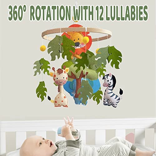 Mobile pour bébé animaux de la jungle, décoration de chambre d'enfant, mobile pour berceau de bébé, décoration d'animaux sauvages, mobile d'animaux sauvages (mobile animaux de la jungle) – Image 6