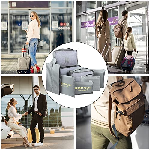 Coolzon Sac Organisateur de Voyage Pochettes de Rangement, Organisateur de Bagages Organiseur de Valise pour Sac à Chaussures Sac à Dos Vêtements sous-Vêtements, Lot de 8 (Gris) – Image 6