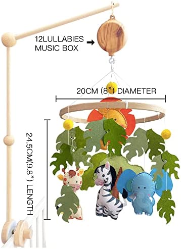 Mobile pour bébé animaux de la jungle, décoration de chambre d'enfant, mobile pour berceau de bébé, décoration d'animaux sauvages, mobile d'animaux sauvages (mobile animaux de la jungle) – Image 4