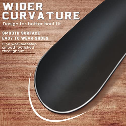 ZOMAKE Chausse Pied en Acier Inoxydable - Petit Chausse-pieds Métal 17cm Avec Étui en Cuir Facile à Utiliser,Parfait Pour Les Voyages(Noir) – Image 5