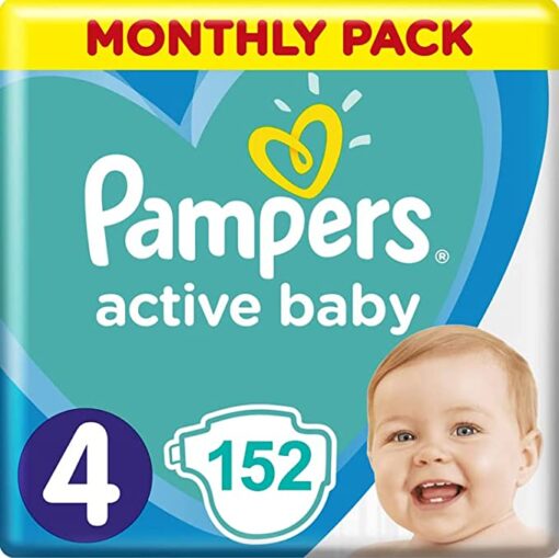 PAMPERS TAILLE 4 152 COUCHES ECO PACK GIANT ACTIVE BABY COUCHES