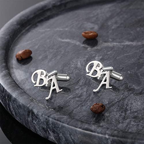 Boutons Manchette Homme Personnalisés avec Nom Personnalisé et Gravure de Date 1 Paire de Boutons de Manchette pour Homme Cadeau pour la Fête des Pères Anniversaire – Image 3