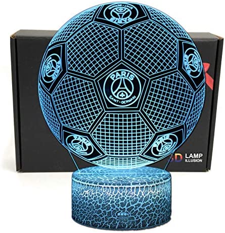 Deal Best football forme 3d illusion optique intelligent 7 couleurs led night light lampe de table avec câble d'alimentation usb olympique de marseille – Image 10