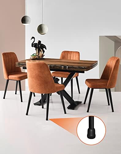 STN Protection Pied De Chaise Noir Pur Patins pour Chaises avec Feutre pour Anti-Rayures/sans Bruit-Ronds,14-19mm,16 pièces – Image 6