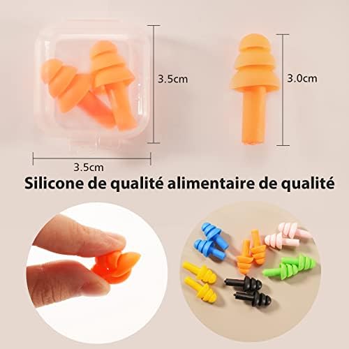 12pcs Boule Quies Silicone Souple, Bouchons d'oreilles Anti Bruit avec Boîte, Boule Quies Reutilisable pour Sommeil Protection auditive voyage pour la natation, la douche, le travail, le sommeil – Image 6