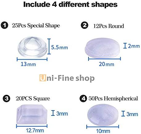 Uni-Fine 4 Tailles Transparente Pieds Adhésifs pcs, Patin Antiderapant Antibruit, Butées de Protection en Caoutchouc, Idéale pour Tampon Meubles – Image 4