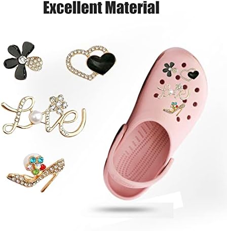 TSHAOUN Breloques de chaussures pour femme, sabots, sandales, breloques tendance en cristal diamant, accessoires croco à paillettes pour adolescentes, filles, femmes, cadeaux de fête d'anniversaire – Image 3