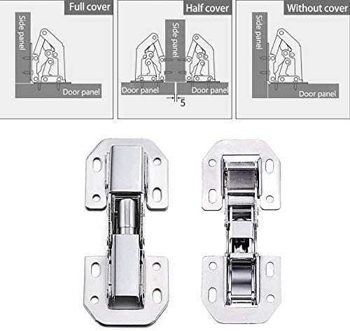 Wandefol Lot de 8 Charnière Porte Placard en Inox, 105 × 44mm Charnière Invisible Meubles Porte Coin 90 Degrés avec 64 Vis – Image 5