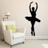 Stickers Muraux Danseuse De Ballet Silhouette Décoration De Chambre De Fille En Vinyle 56X126Cm