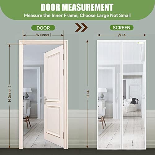 Moustiquaire Porte Magnétique Moustiquaire sur Mesure de Porte,Rideau de Porte Antimoustique, pour Couloirs, Portes, Patio.Facile à Installer Le Joint d'étanchéité, Blanc, 80 x 220 cm – Image 5