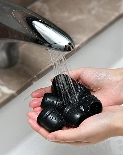 STN Protection Pied De Chaise Noir Pur Patins pour Chaises avec Feutre pour Anti-Rayures/sans Bruit-Ronds,14-19mm,16 pièces – Image 4