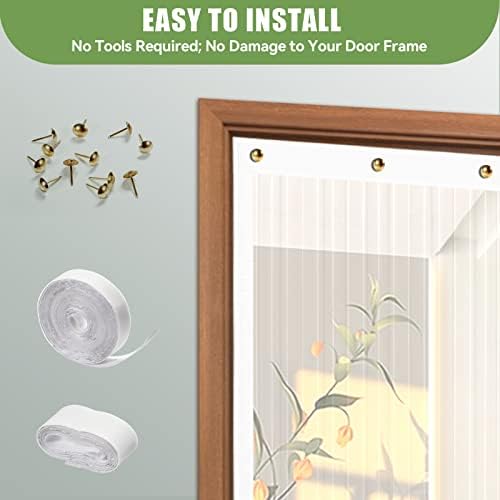 Moustiquaire Porte Magnétique Moustiquaire sur Mesure de Porte,Rideau de Porte Antimoustique, pour Couloirs, Portes, Patio.Facile à Installer Le Joint d'étanchéité, Blanc, 80 x 220 cm – Image 4