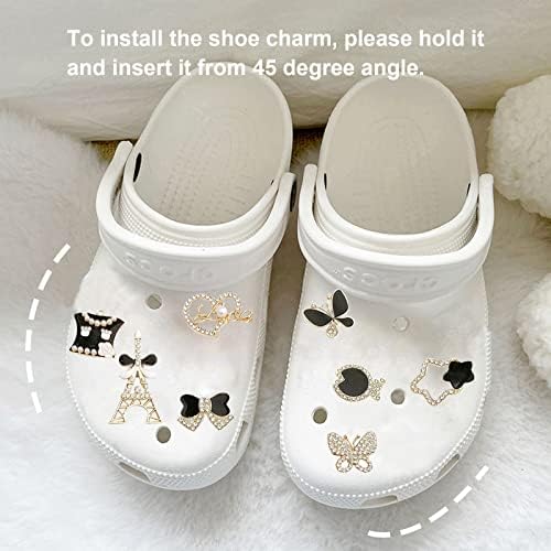 TSHAOUN Breloques de chaussures pour femme, sabots, sandales, breloques tendance en cristal diamant, accessoires croco à paillettes pour adolescentes, filles, femmes, cadeaux de fête d'anniversaire – Image 4