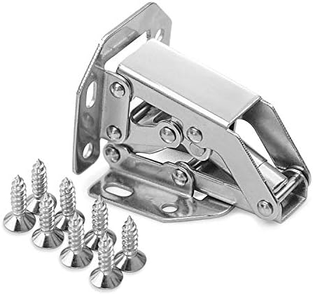 Wandefol Lot de 8 Charnière Porte Placard en Inox, 105 × 44mm Charnière Invisible Meubles Porte Coin 90 Degrés avec 64 Vis – Image 4