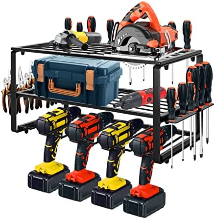 IBVIVIC Organisateur D'Outils ÉLectriques Perceuse Contenir, Support Mural pour Organisateur D'outils Électriques de Rangement pour Garage, Ateliers (4 Perceuses)