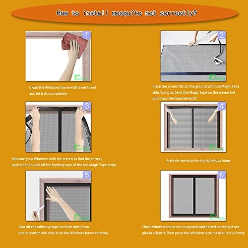 Moustiquaire Fenetre MagnéTique, 100x145 cm Facile à Installer sans Percer Moustiquaire Fenetre AimantéE Anti Insecte Mouche Moustique Fenetres De Balcon Fenetres Coulissantes, Noir P – Image 6