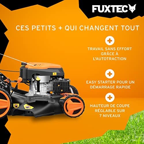 FUXTEC tondeuse thermique FX-RM5196 avec largeur de travail 51cm transmission GT autopropulsée puissante cylindrée 196cm3 Easy Clean 4en1 6CV / 4,4KW mulching/bac de ramssage 60L – Image 4