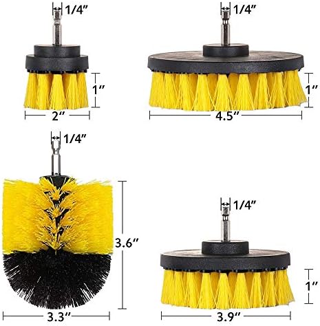 4 Pièces Brosse de Nettoyage Perceuse Électrique - Épurateur électrique pour Brosse de Nettoyage pour le Nettoyage de Salles de Bains, Dalles de Piscine, Briques, Céramique (Perceuse Non Incluse) – Image 3