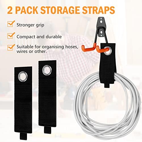 Kitmiido Organisez Votre Garage Avec Notre Lot de 12 Crochets en Acier Robustes - Support Mural et Organisateur D'outils Pour Pelles, Vélos, Outils, Cordes, Tondeuses à Gazon et Plus Encore – Image 3