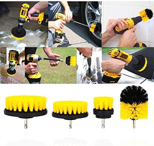 4 Pièces Brosse de Nettoyage Perceuse Électrique - Épurateur électrique pour Brosse de Nettoyage pour le Nettoyage de Salles de Bains, Dalles de Piscine, Briques, Céramique (Perceuse Non Incluse) – Image 6