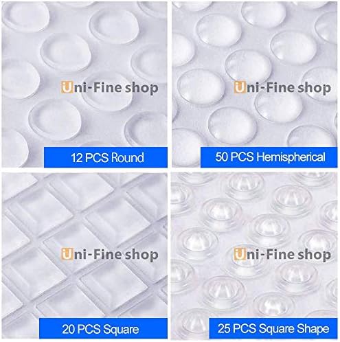 Uni-Fine 4 Tailles Transparente Pieds Adhésifs pcs, Patin Antiderapant Antibruit, Butées de Protection en Caoutchouc, Idéale pour Tampon Meubles – Image 3