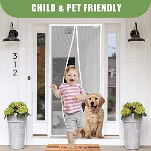 Moustiquaire Porte Magnétique Moustiquaire sur Mesure de Porte,Rideau de Porte Antimoustique, pour Couloirs, Portes, Patio.Facile à Installer Le Joint d'étanchéité, Blanc, 80 x 220 cm – Image 6