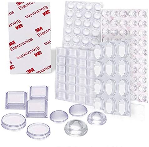 Uni-Fine 4 Tailles Transparente Pieds Adhésifs pcs, Patin Antiderapant Antibruit, Butées de Protection en Caoutchouc, Idéale pour Tampon Meubles