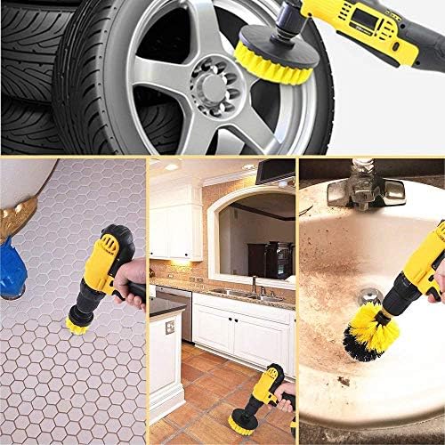 4 Pièces Brosse de Nettoyage Perceuse Électrique - Épurateur électrique pour Brosse de Nettoyage pour le Nettoyage de Salles de Bains, Dalles de Piscine, Briques, Céramique (Perceuse Non Incluse) – Image 5