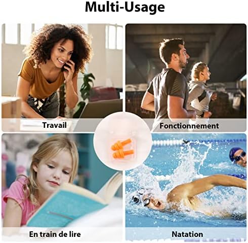 12pcs Boule Quies Silicone Souple, Bouchons d'oreilles Anti Bruit avec Boîte, Boule Quies Reutilisable pour Sommeil Protection auditive voyage pour la natation, la douche, le travail, le sommeil – Image 2