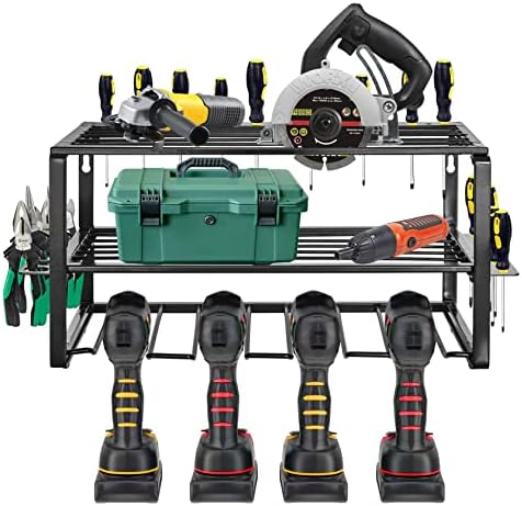 IBVIVIC Organisateur D'Outils ÉLectriques Perceuse Contenir, Support Mural pour Organisateur D'outils Électriques de Rangement pour Garage, Ateliers (4 Perceuses) – Image 3