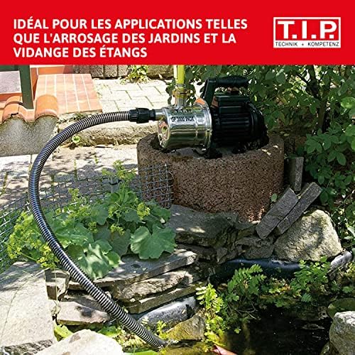 T.I.P. GP 3000 Pompe de Jardin en Acier Inoxidable Débit 2950 l/h Hauteur de Refoulement 42 m Pression d'Eau 4,2 bar Puissance 550 W avec Protection Thermique contre les Surcharges Couleur Argent Noir – Image 3
