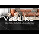 VEELIKE PVC Autocollant de Carrelage de Salle de Bain étanche pour Mur Amovible Autocollant de Sol en Marbre Noir Auto-adhésif pour Dosseret de Cuisine étanche à l'huile 4 Pièces 30cm x 30cm – Image 7