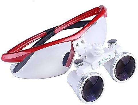 Loupes jumelles portables en verre optique 3,5X-R avec lampe frontale LED (rouge) – Image 3