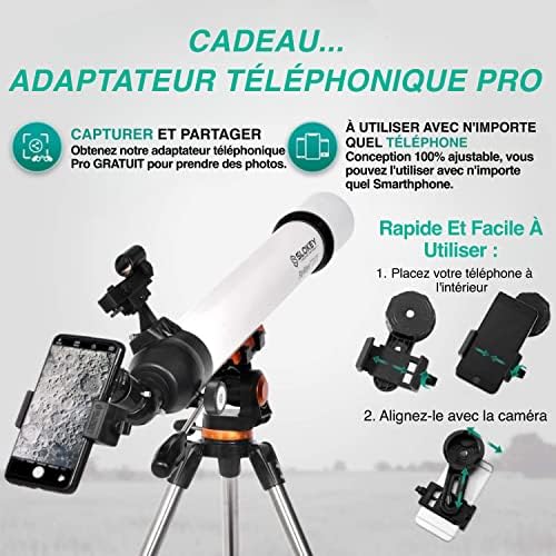 Télescope Astronomique Professionnel pour Enfants et Débutants - Portable et Puissant 28x-210x, Facile à Utiliser - Idéal pour l'Observation de la Lune, des Planètes et des Galaxies Proches – Image 3